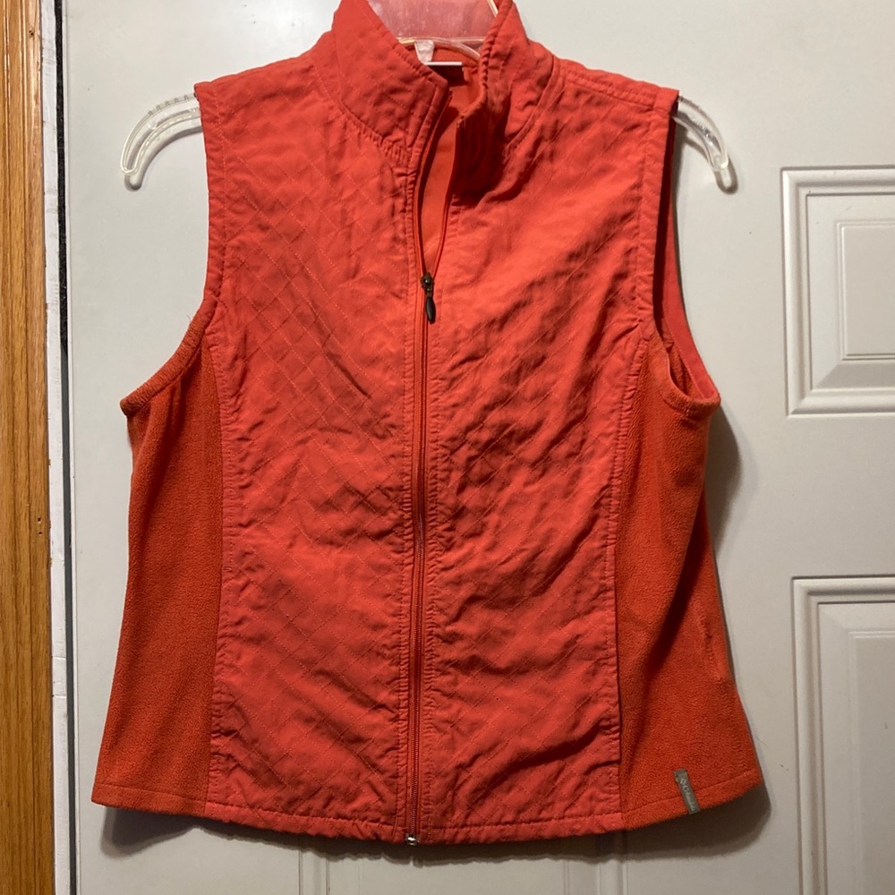 Columbia‎ Orange Quilted Zip-Up Vest S